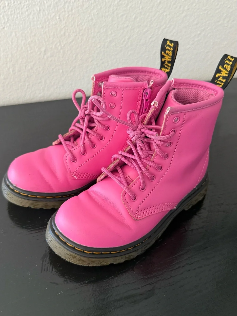 Dr. Martens Kids Bold Pink Lace-Up Combat Boots